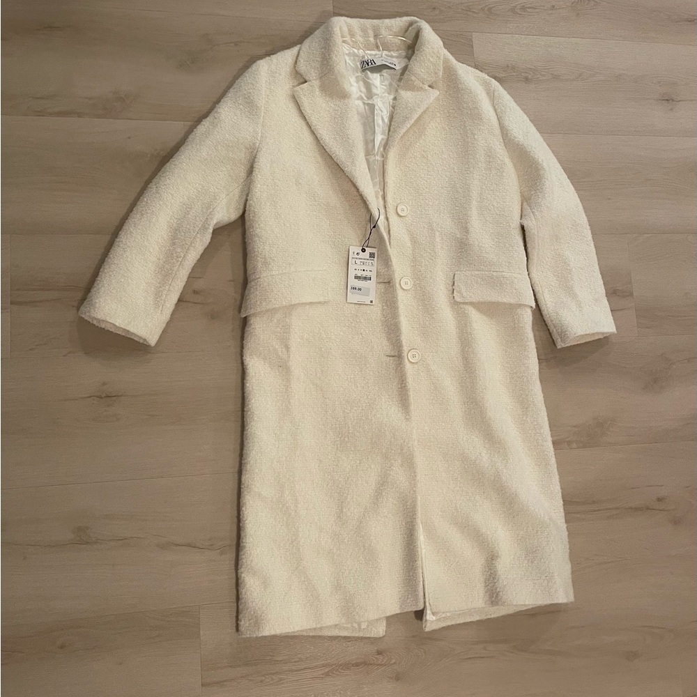 Zara Cream Teddy trench coat